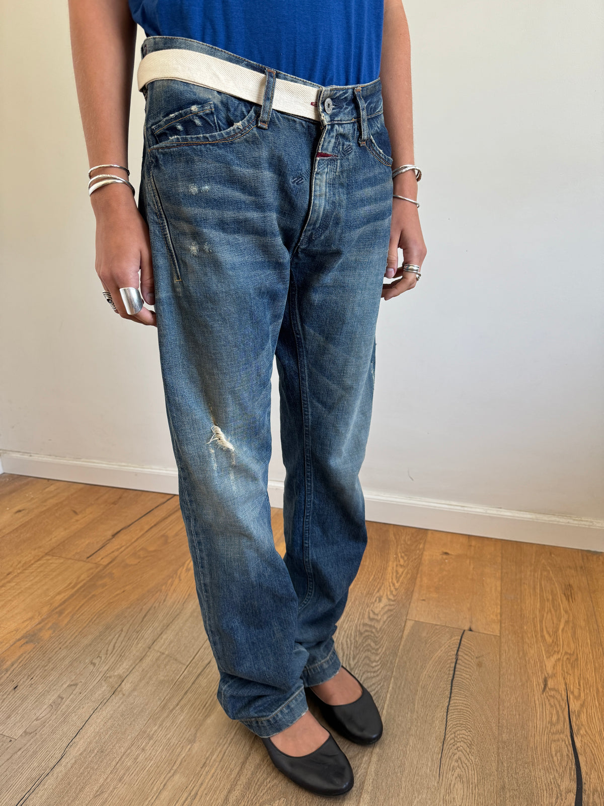 Marithe + Francois Girbaud Belted Selvedge Jeans
