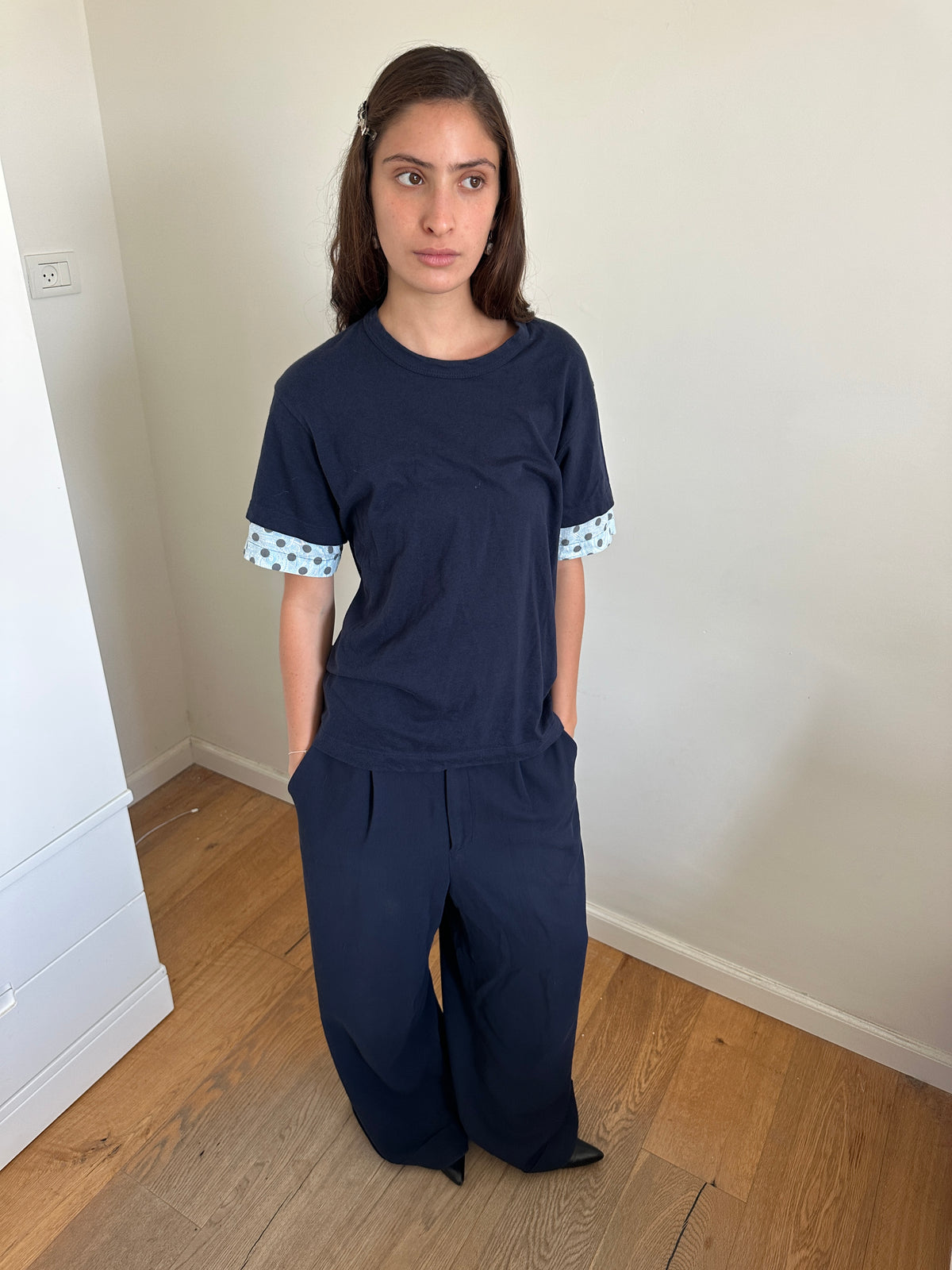 CDG Shirt Dot Sleeved Tee (Blue)