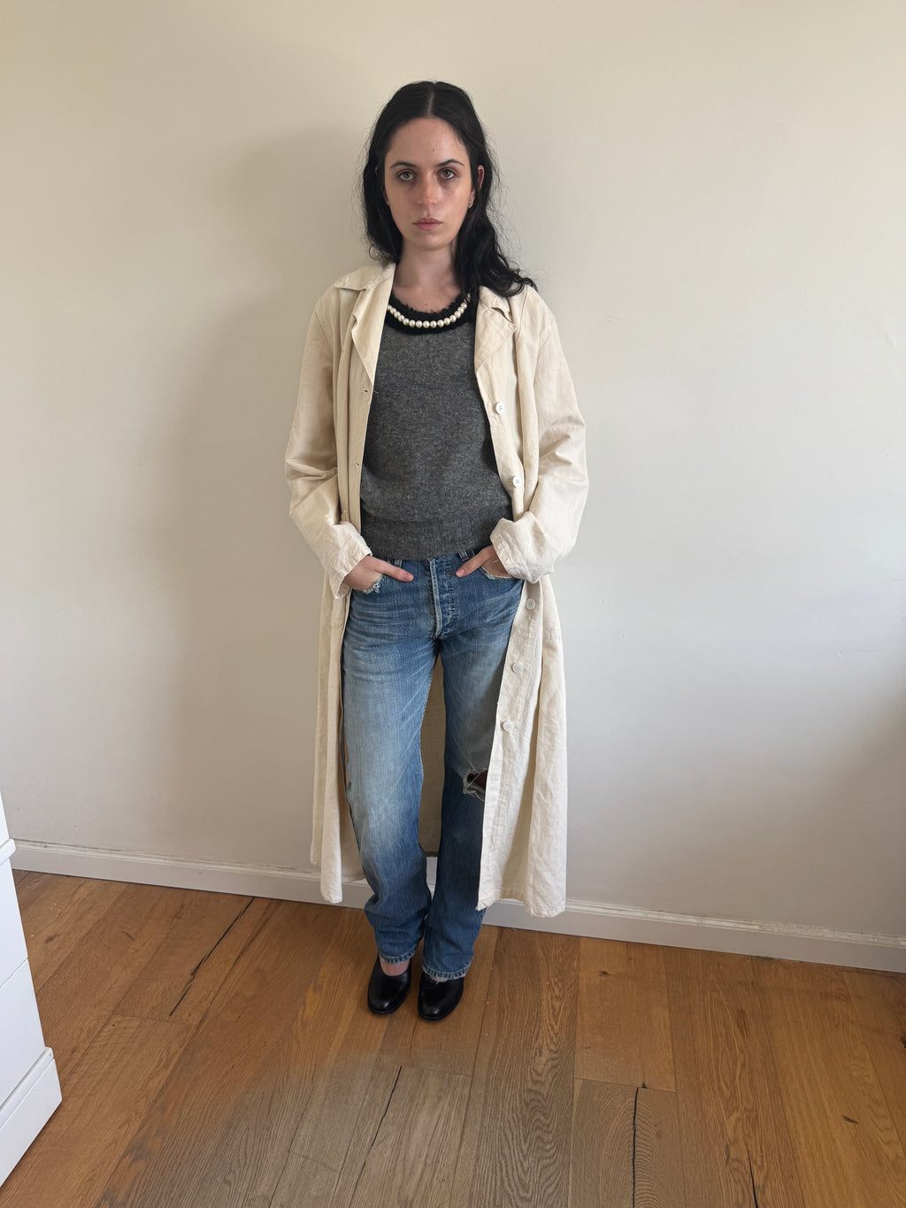 40’s French Army Hospital Trench Coat Exact Replica By 35Summers