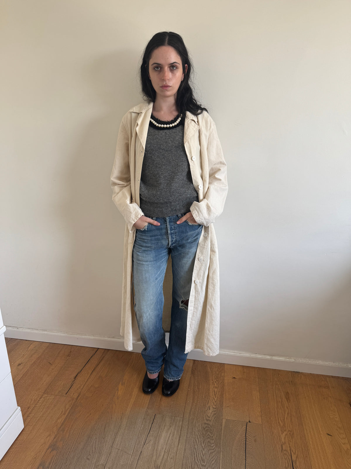 40’s French Army Hospital Trench Coat Exact Replica By 35Summers