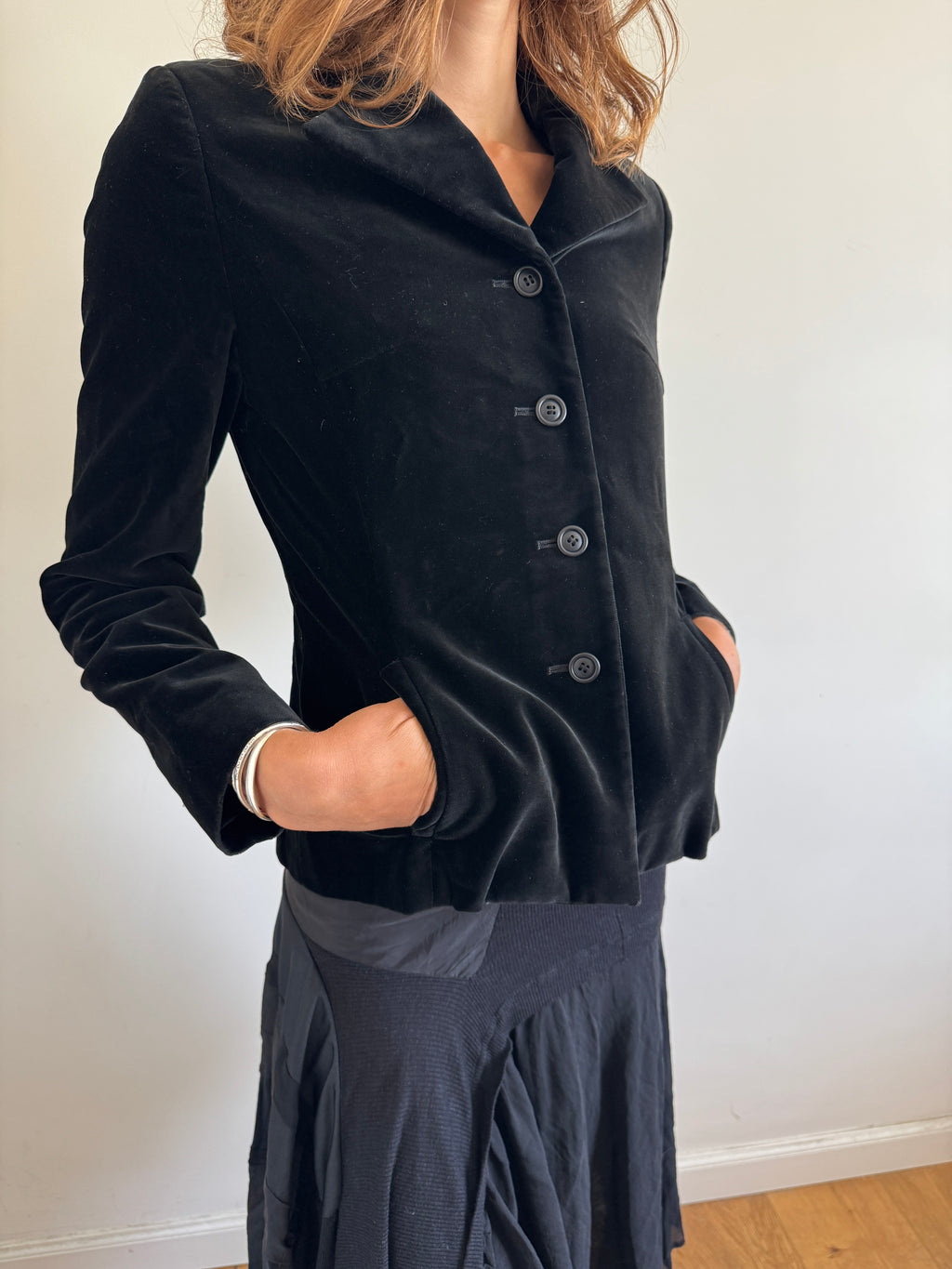 Balenciaga Velvet Fitted Blazer