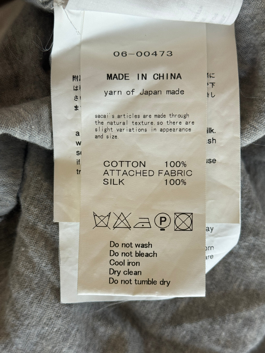 Sacai Asymmetric Silk Detailed Cardigan
