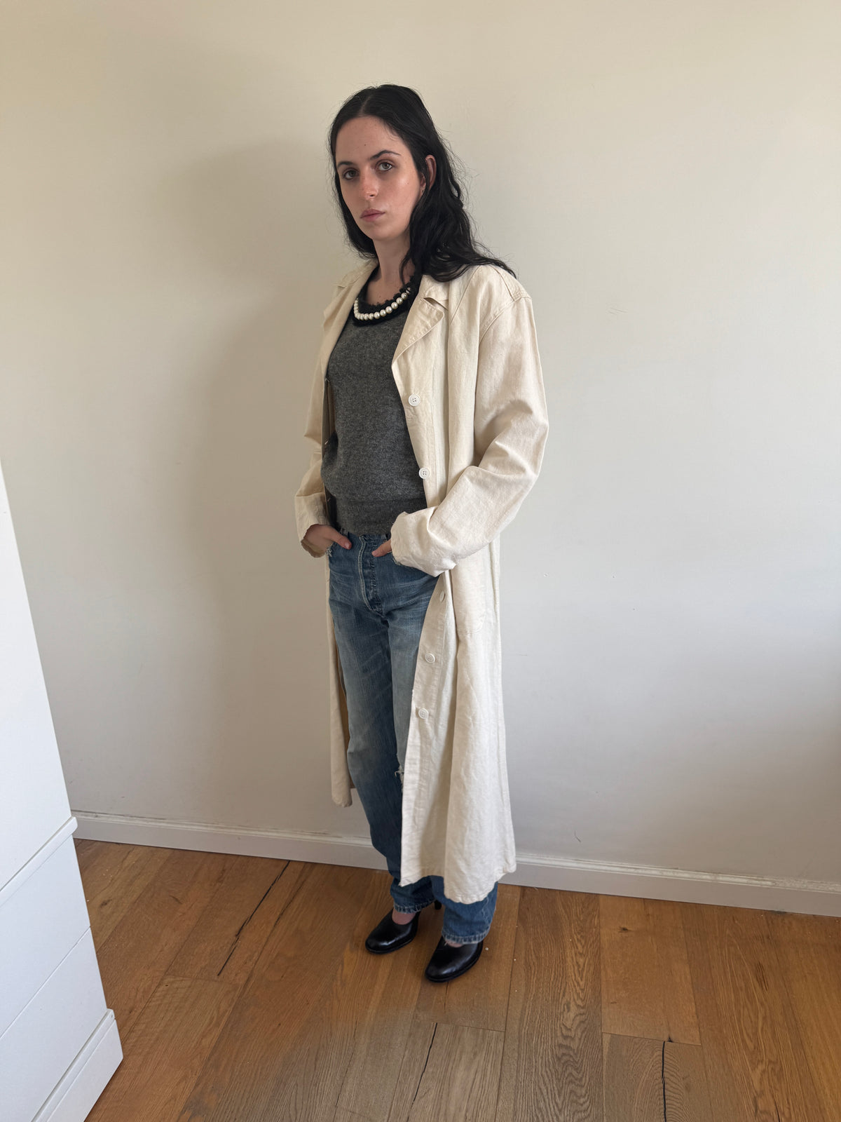 40’s French Army Hospital Trench Coat Exact Replica By 35Summers
