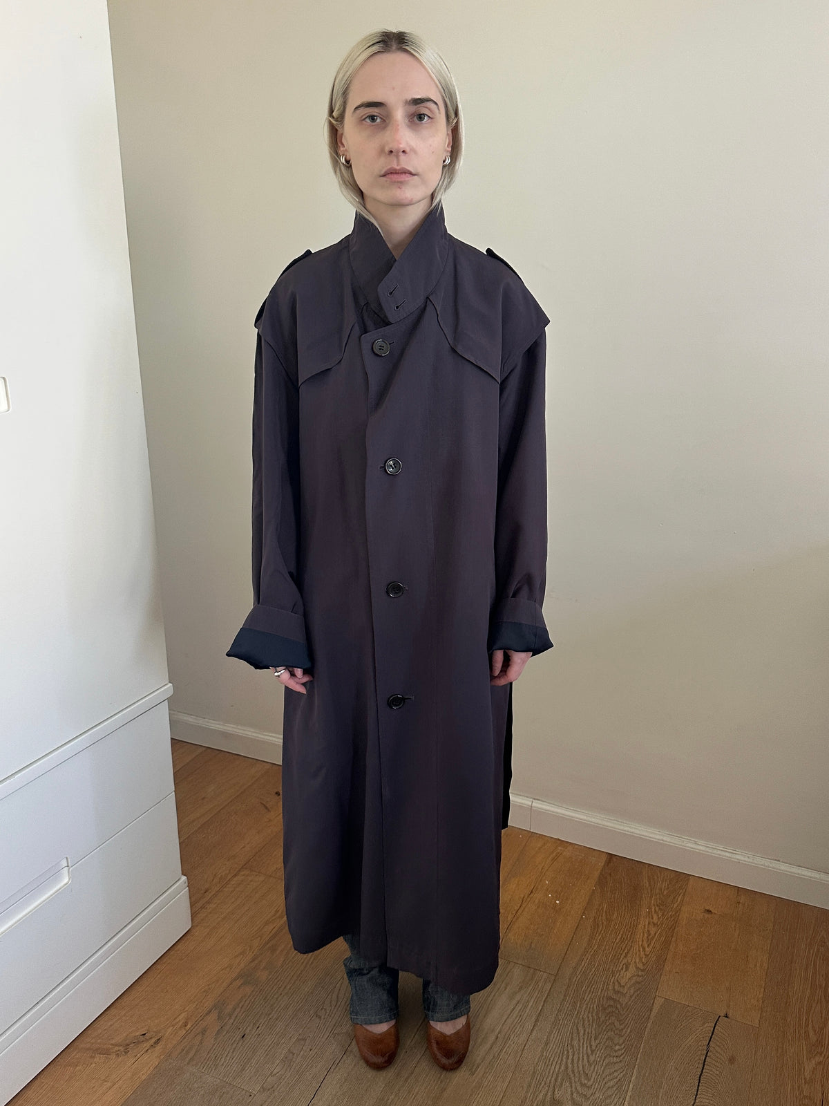 Lanvin Eggplant Trench Coat
