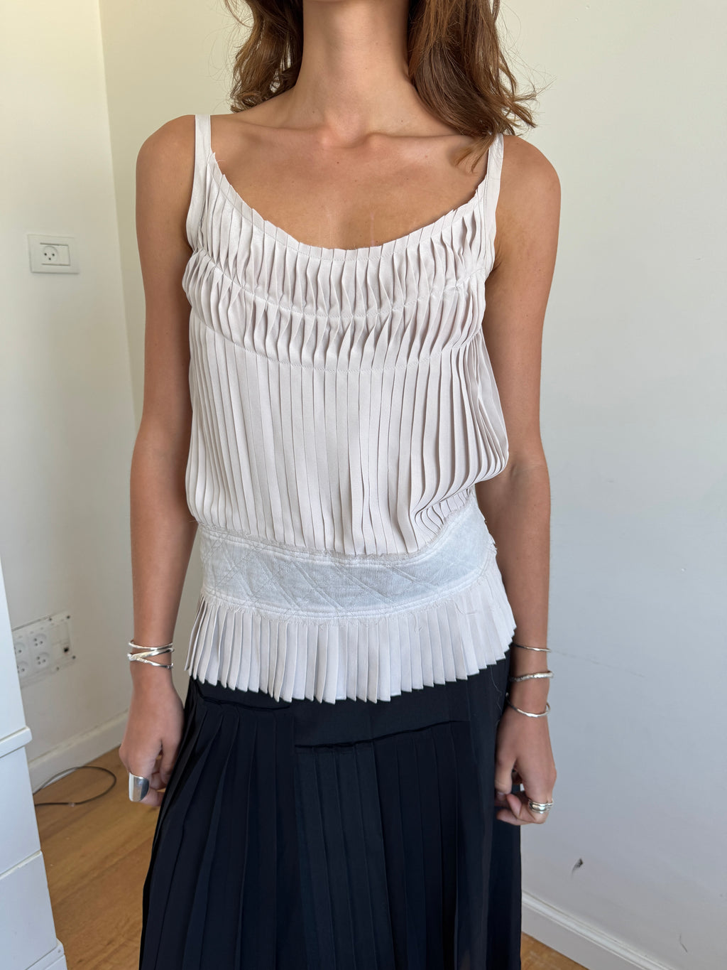 Fendi Silk Pleated Camisole