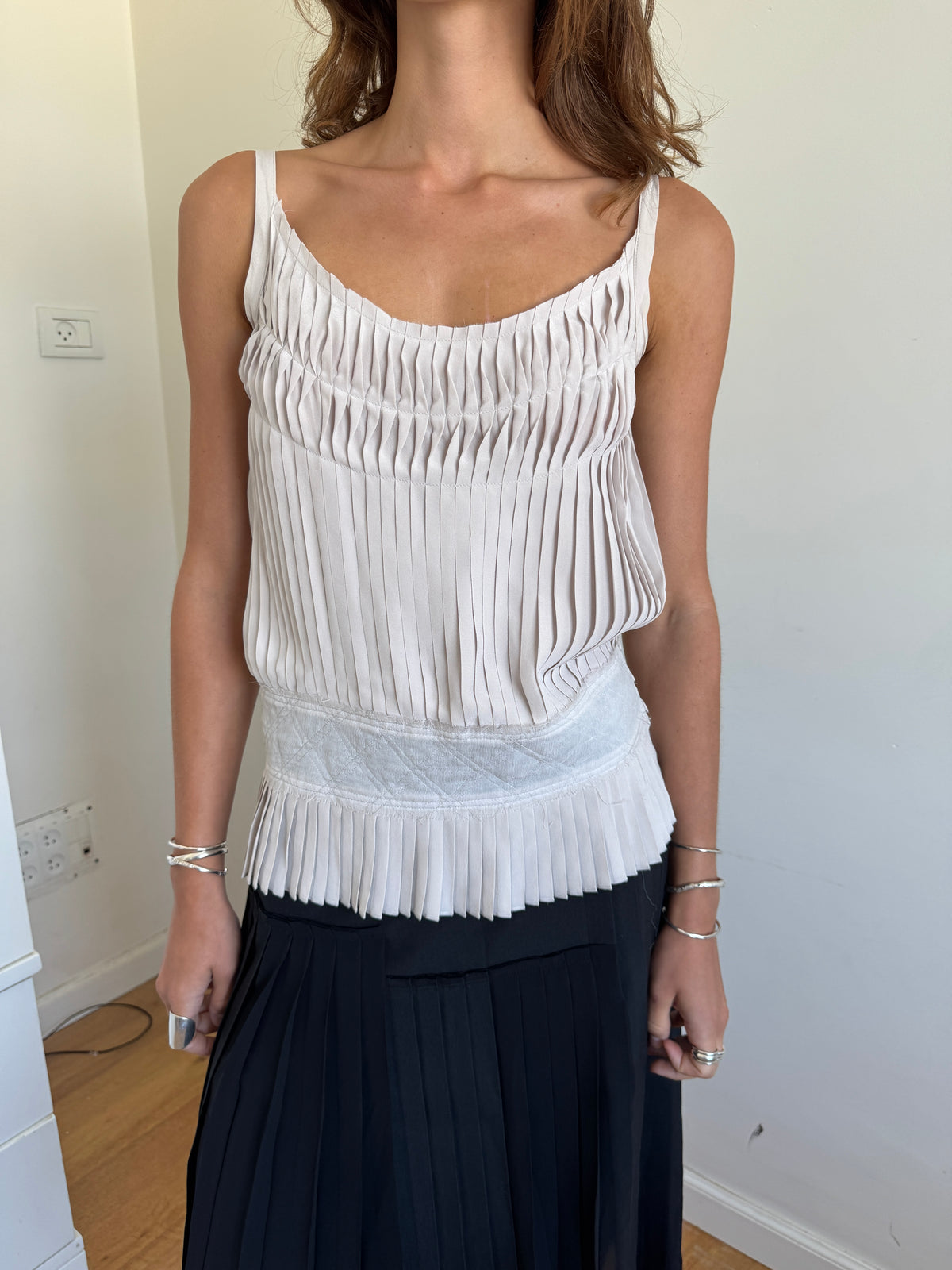 Fendi Silk Pleated Camisole