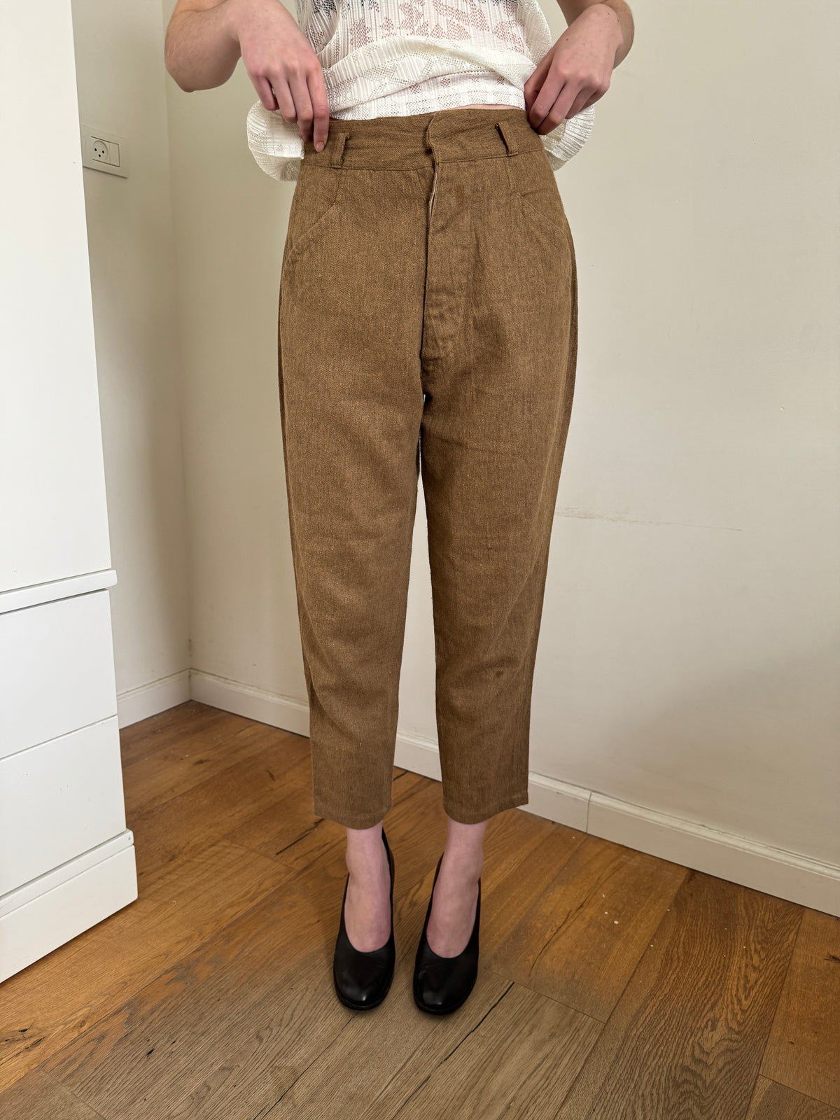 Y’s 80’s Cigarette Buckle Back Pants