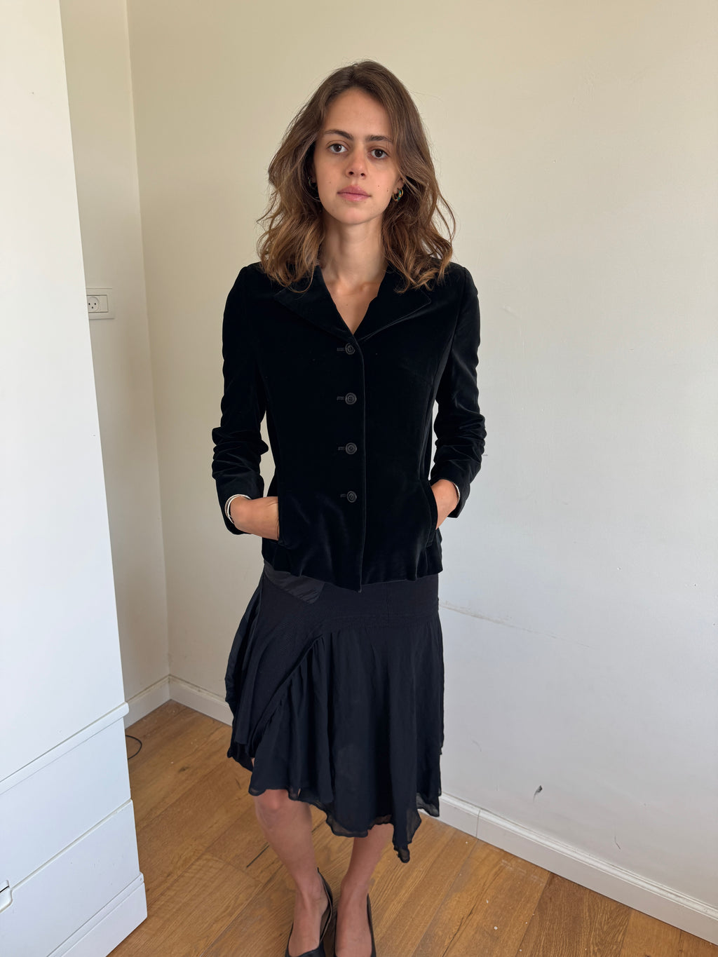 Balenciaga Velvet Fitted Blazer