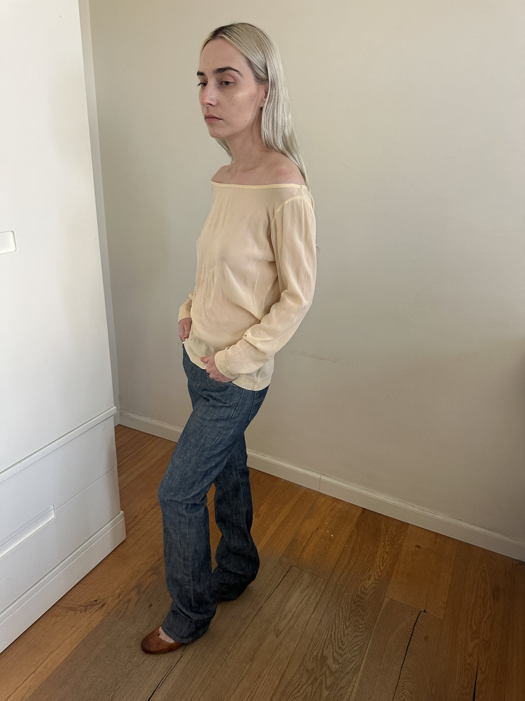 Moschino Sheer Draped Top