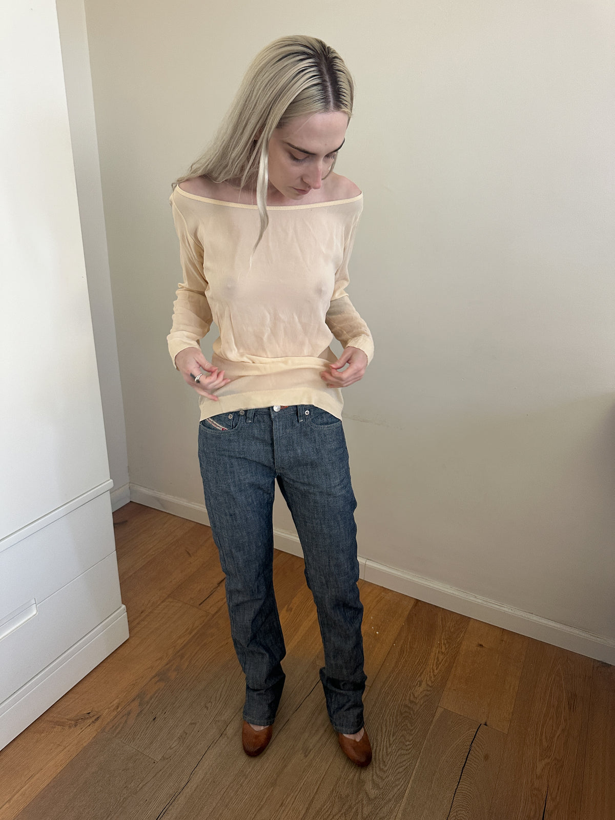Moschino Sheer Draped Top