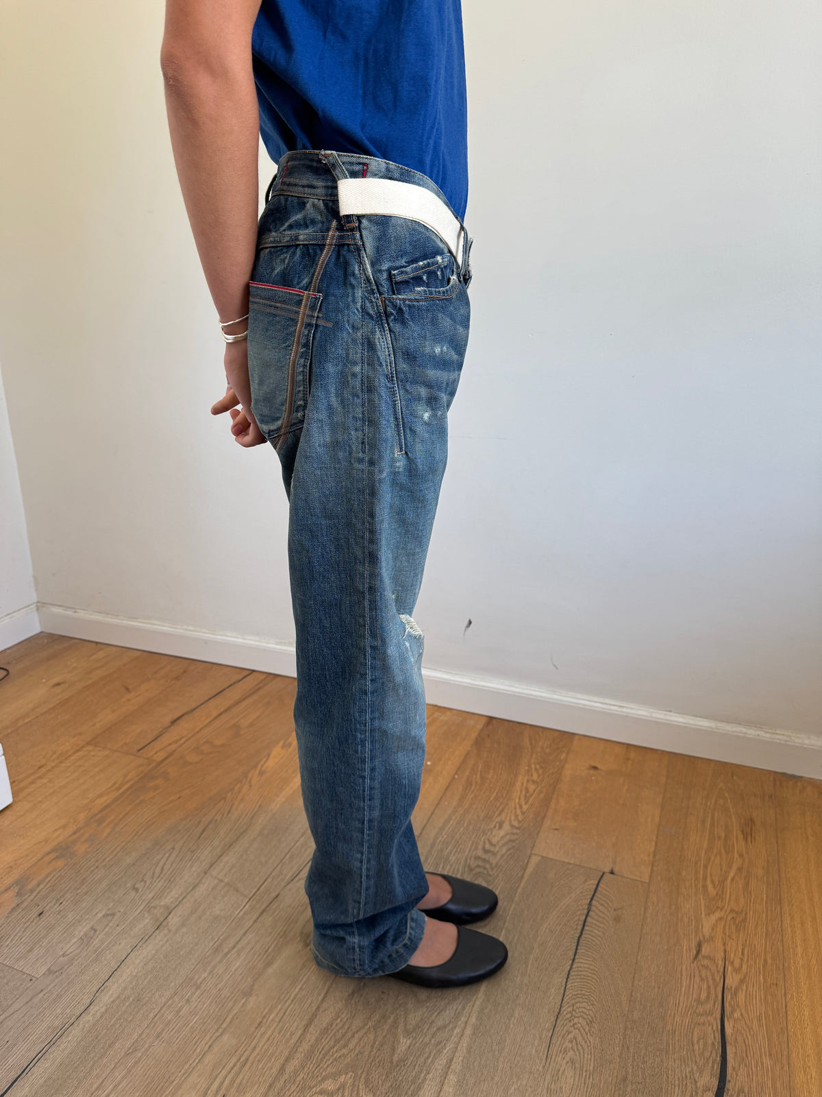 Marithe + Francois Girbaud Belted Selvedge Jeans