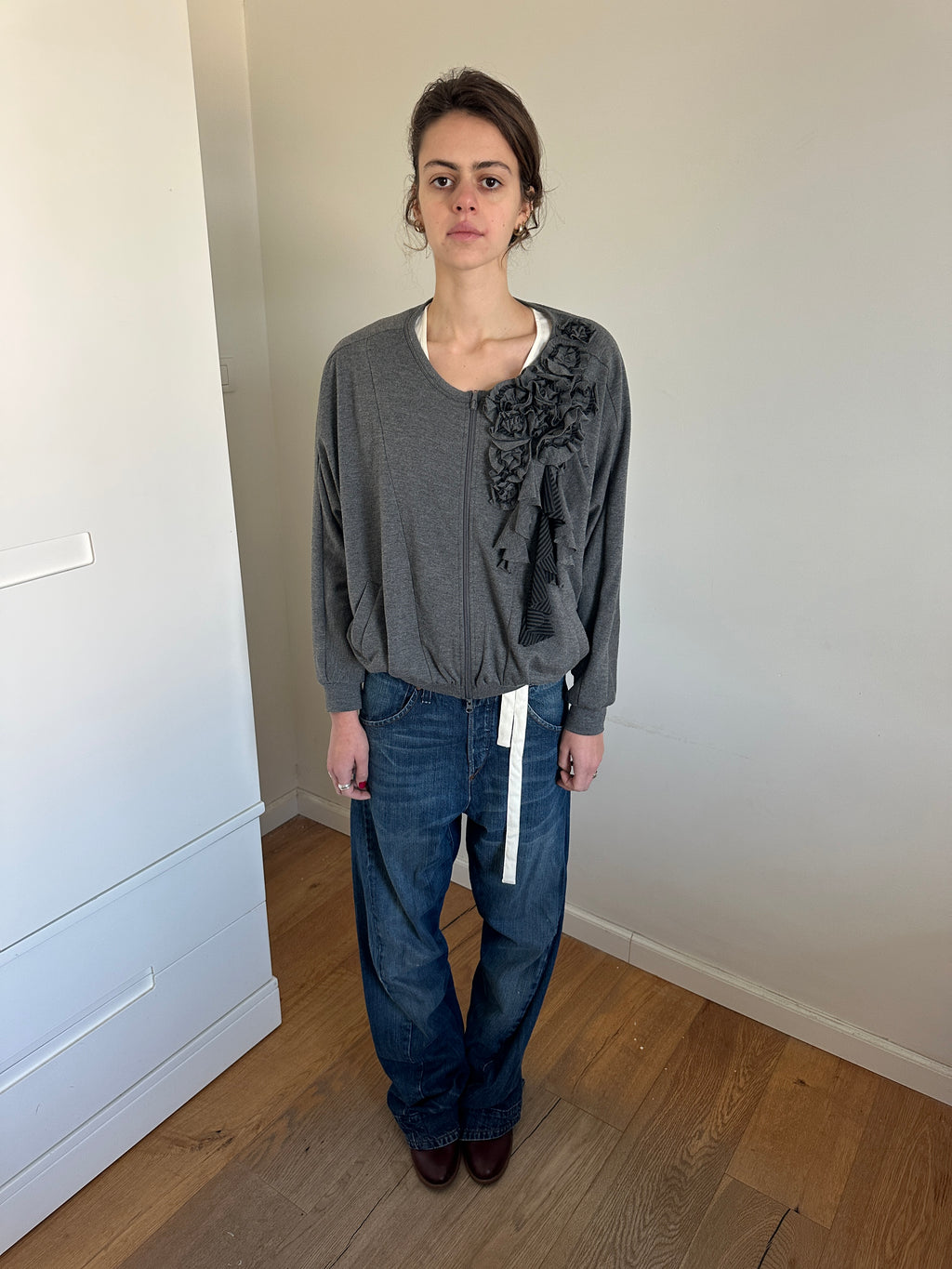 Atsuro Tayama Ruffle Zip Up