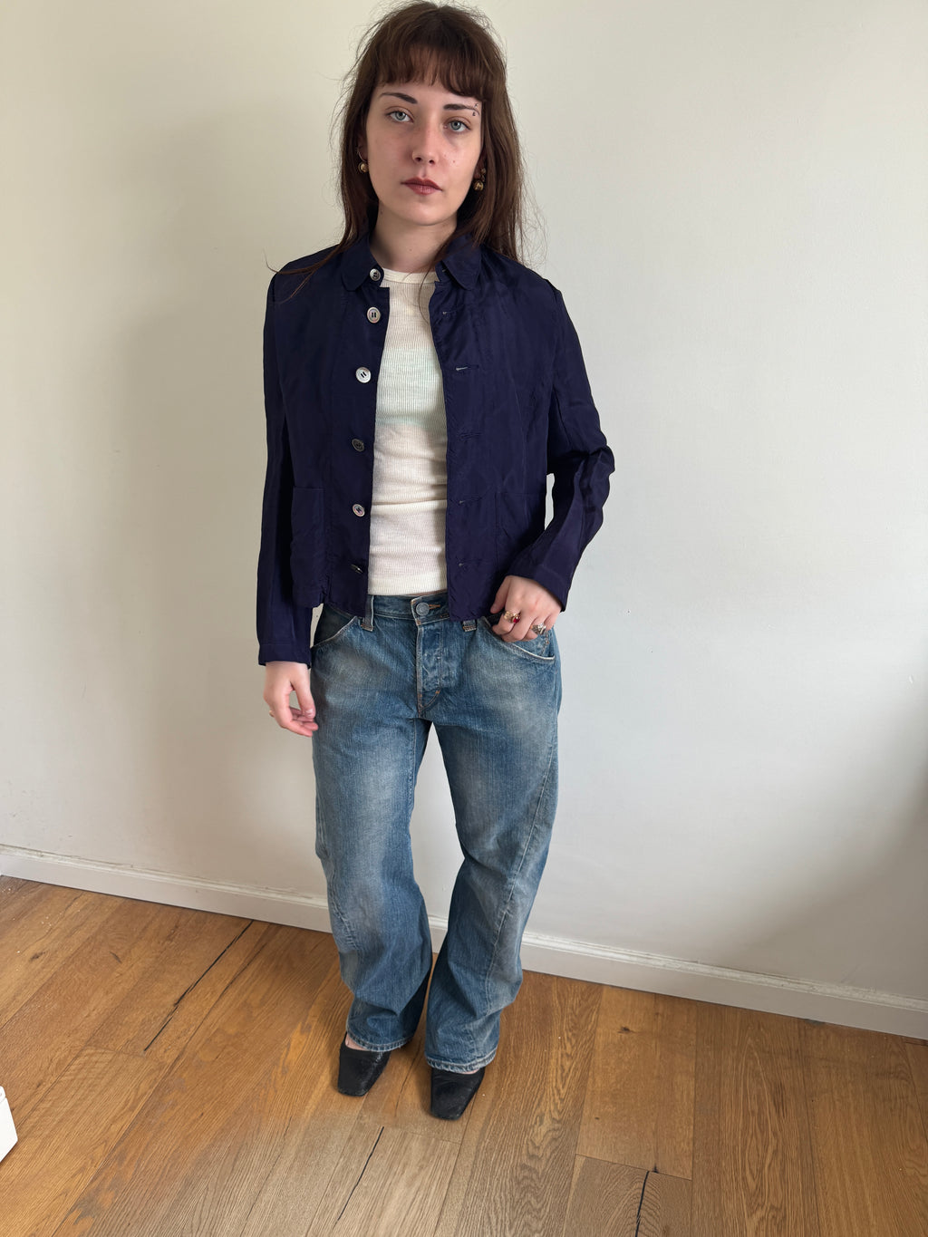 Tricot CDG 2001 Crinkle Blue Jacket