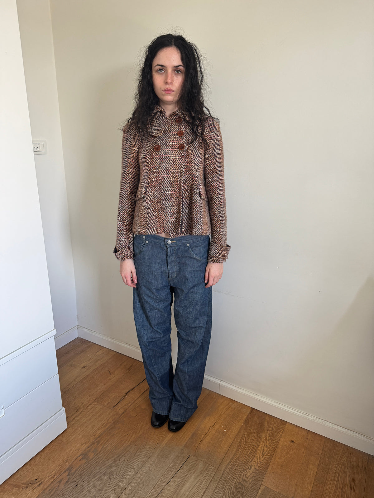 Sportmax Tweed Cape Pea Coat
