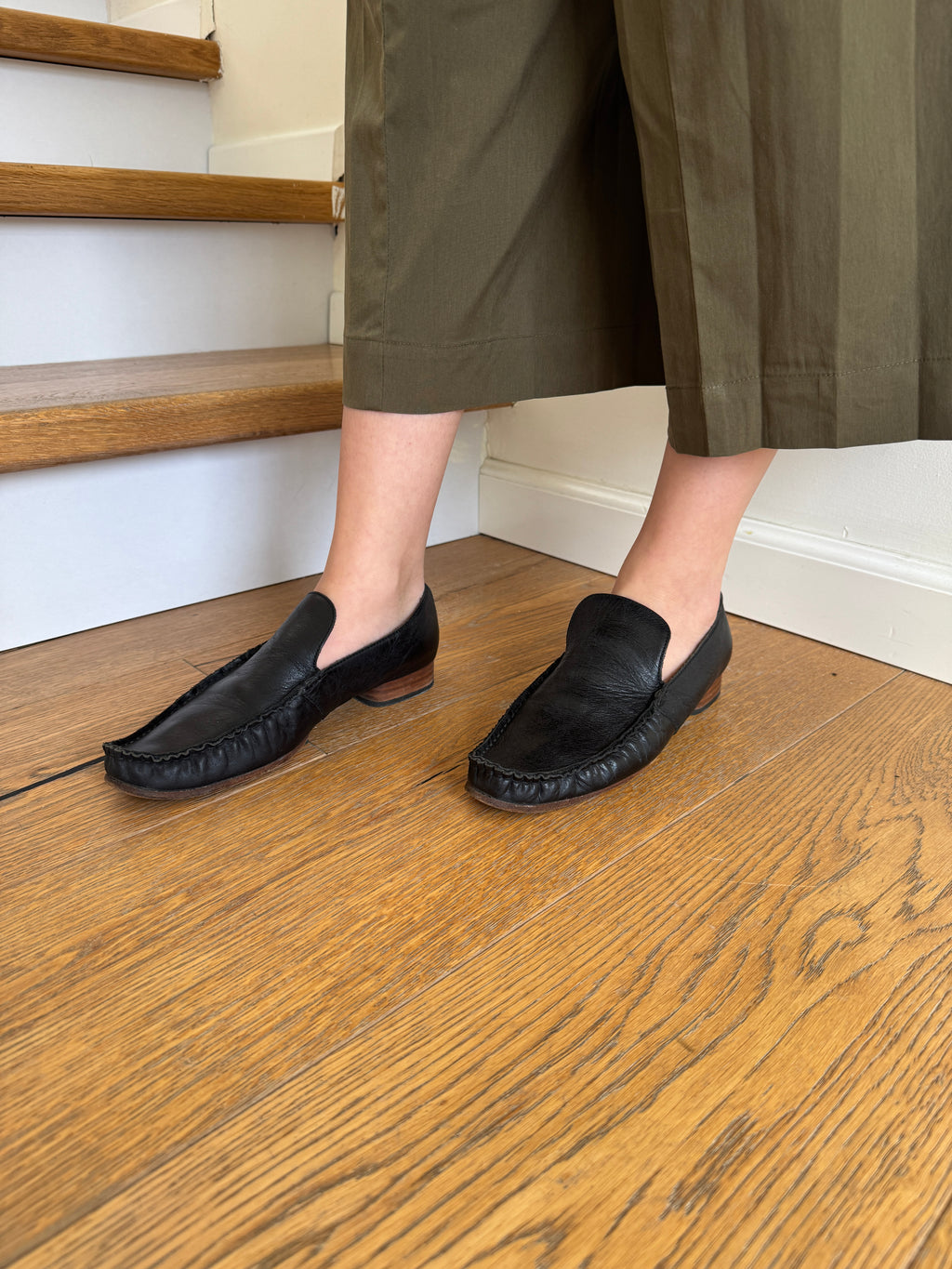 Y’s Wooden Heeled Slip Ons