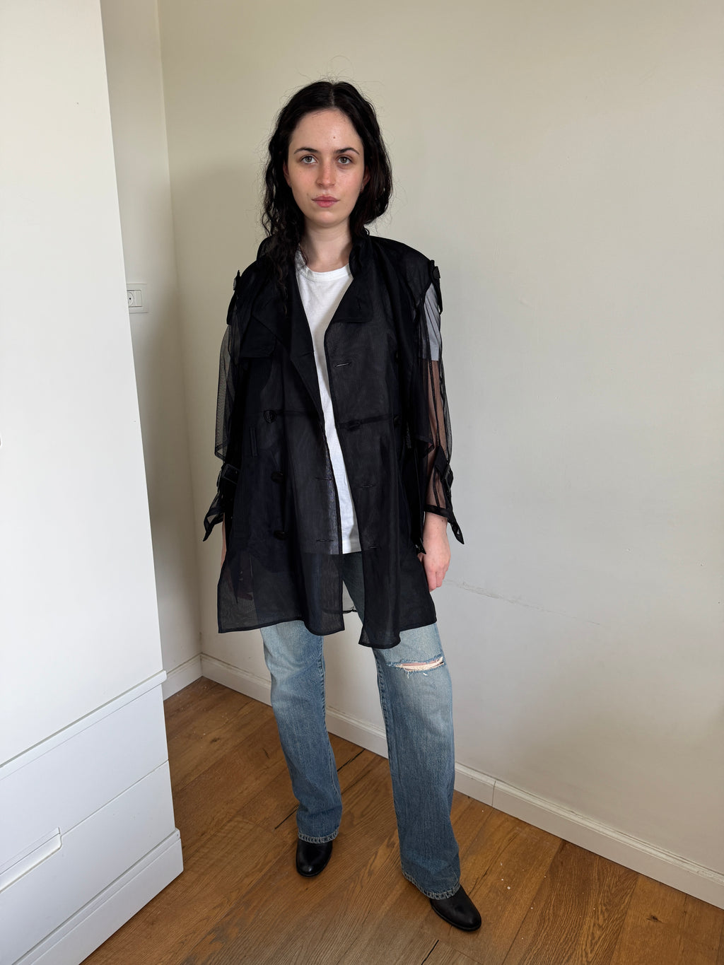 Anrealage S/S2022 “Dimension Tulle Trench Coat