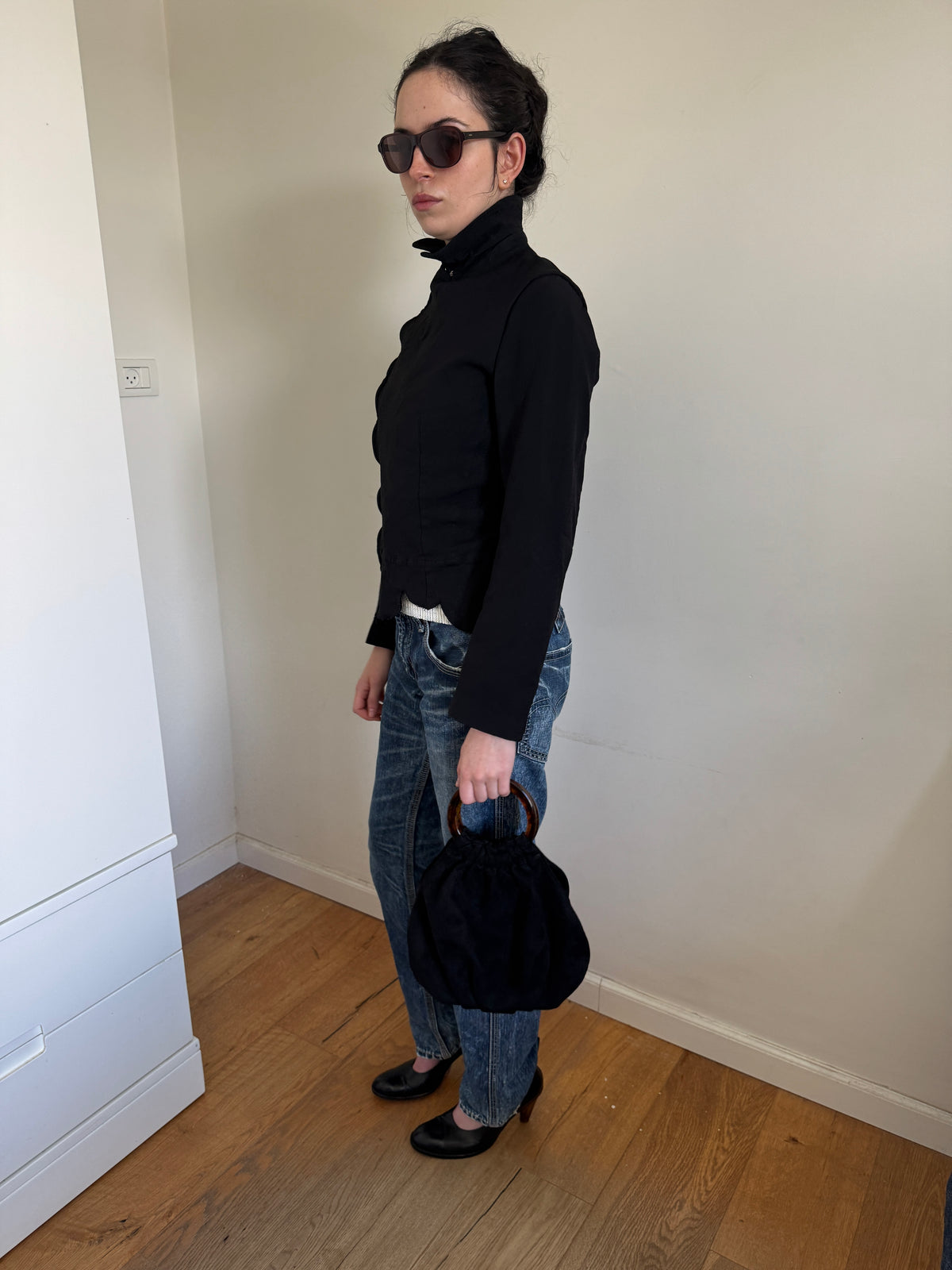BLACK CDG 2008 Floral Cut Jacket