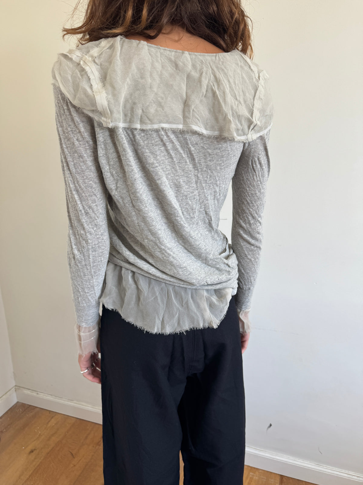 Sacai Asymmetric Silk Detailed Cardigan