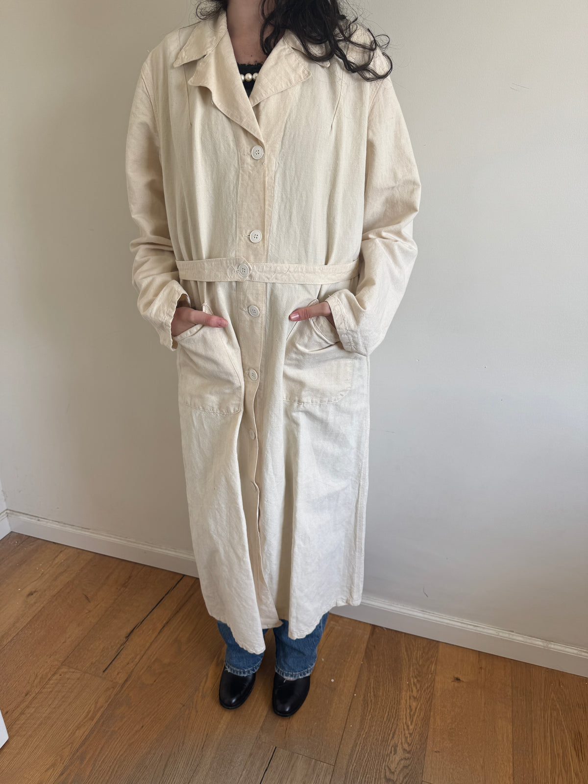 40’s French Army Hospital Trench Coat Exact Replica By 35Summers