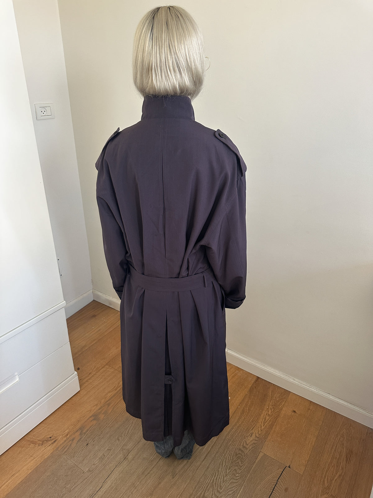 Lanvin Eggplant Trench Coat