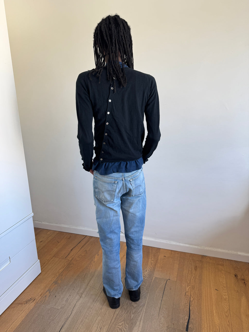 Atsuro Tayama Asymmetric From And Back Button Cardigan