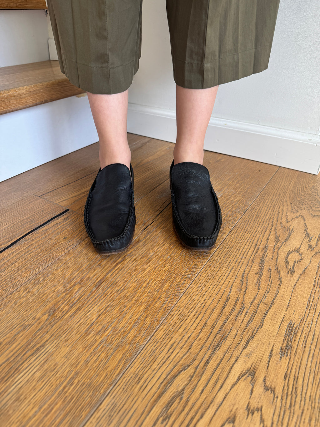 Y’s Wooden Heeled Slip Ons