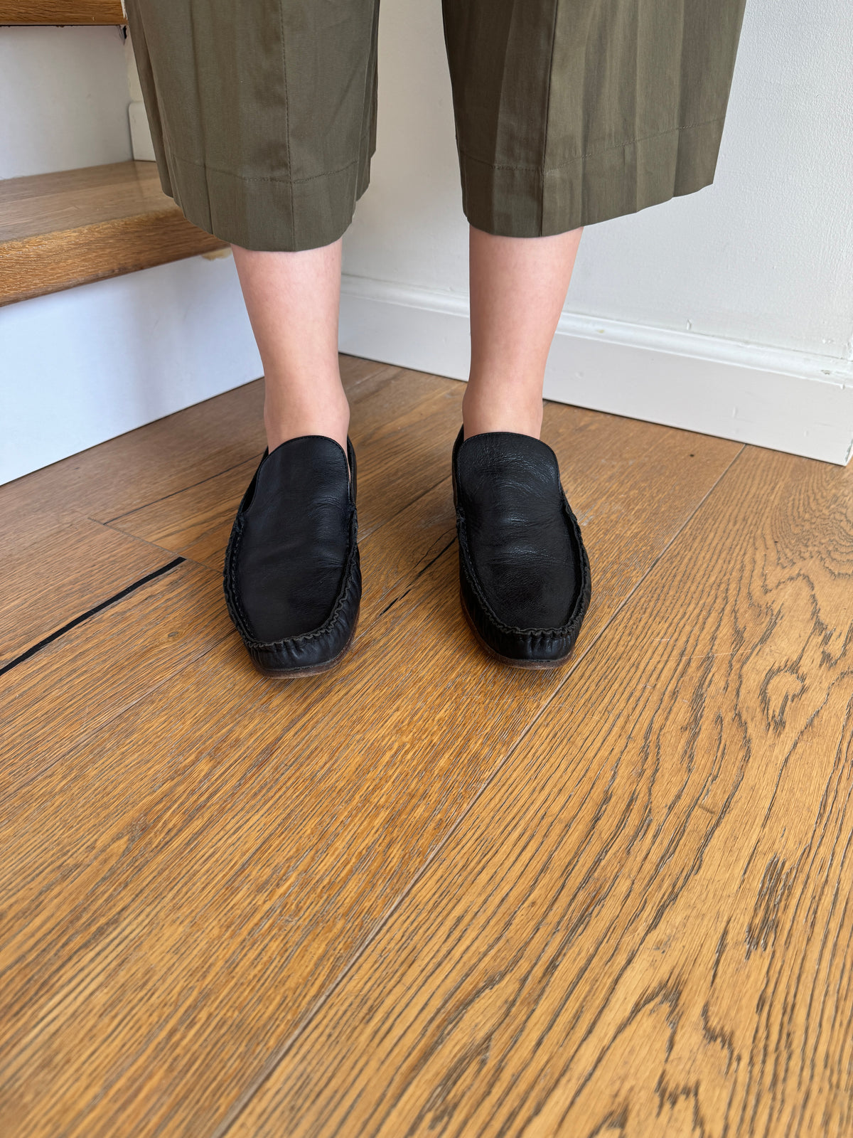 Y’s Wooden Heeled Slip Ons