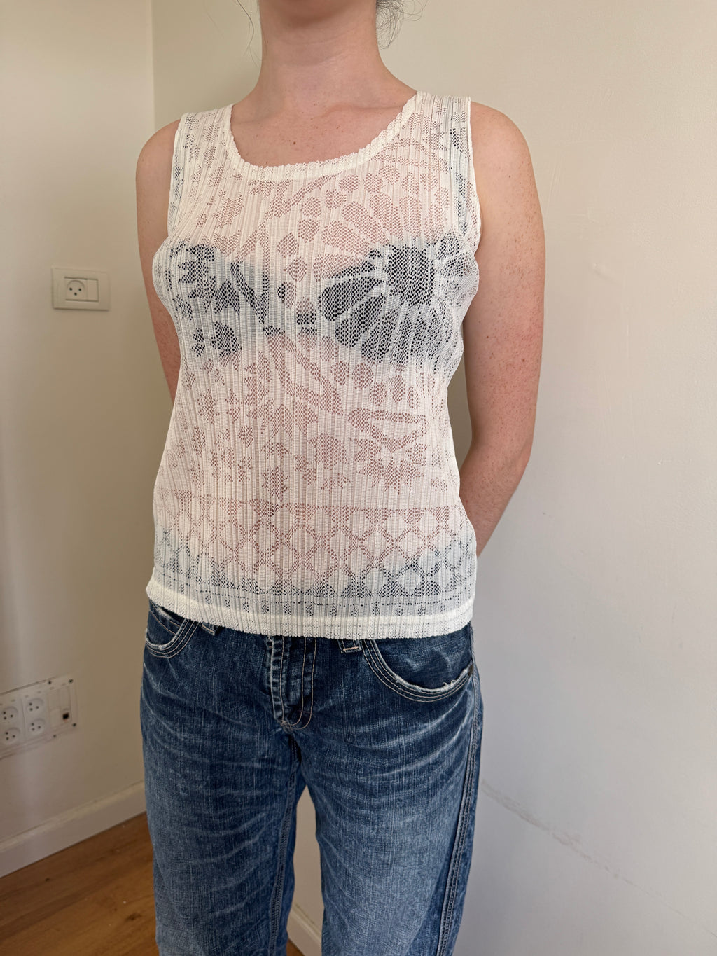 Pleats Please Cutout Tank