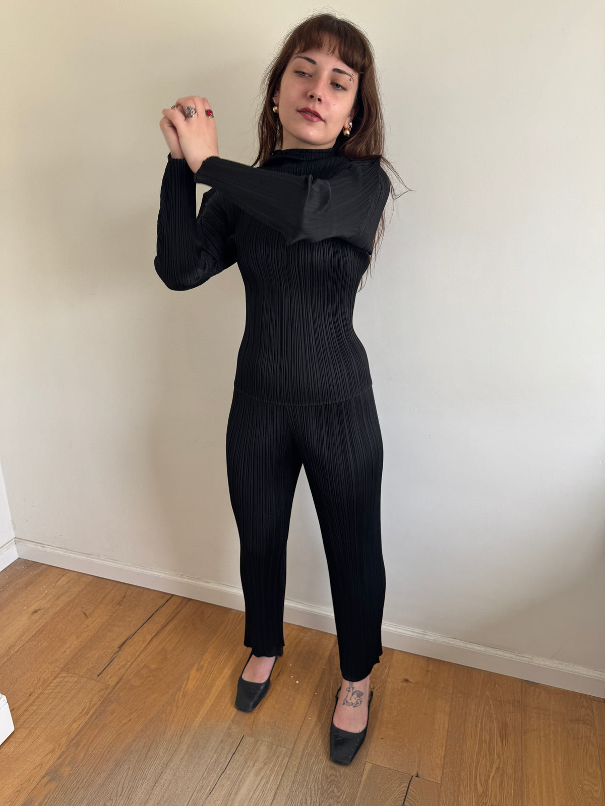 Pleats Please Black Structured Top