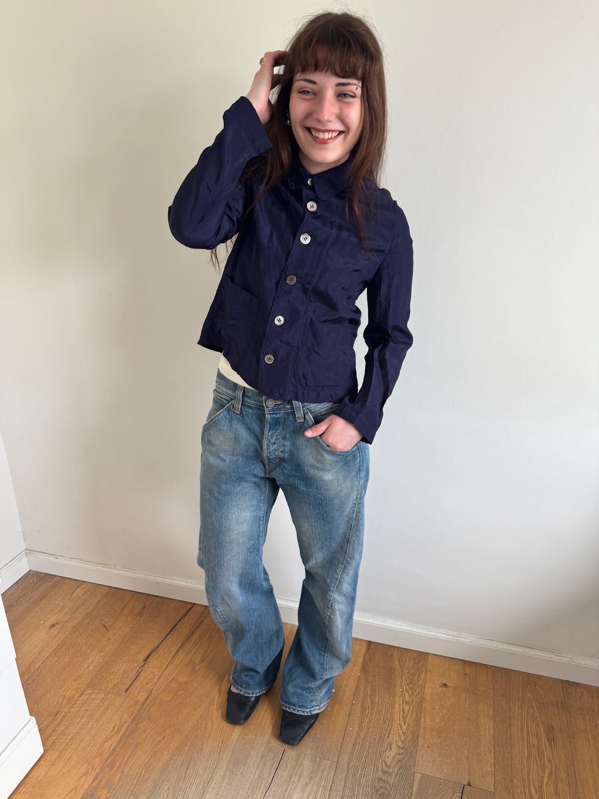 Tricot CDG 2001 Crinkle Blue Jacket