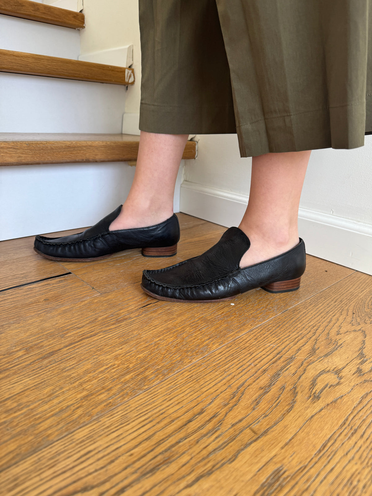 Y’s Wooden Heeled Slip Ons