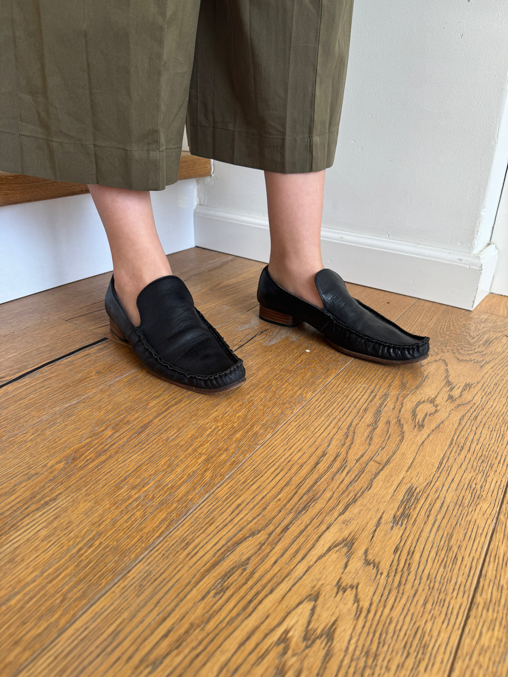 Y’s Wooden Heeled Slip Ons