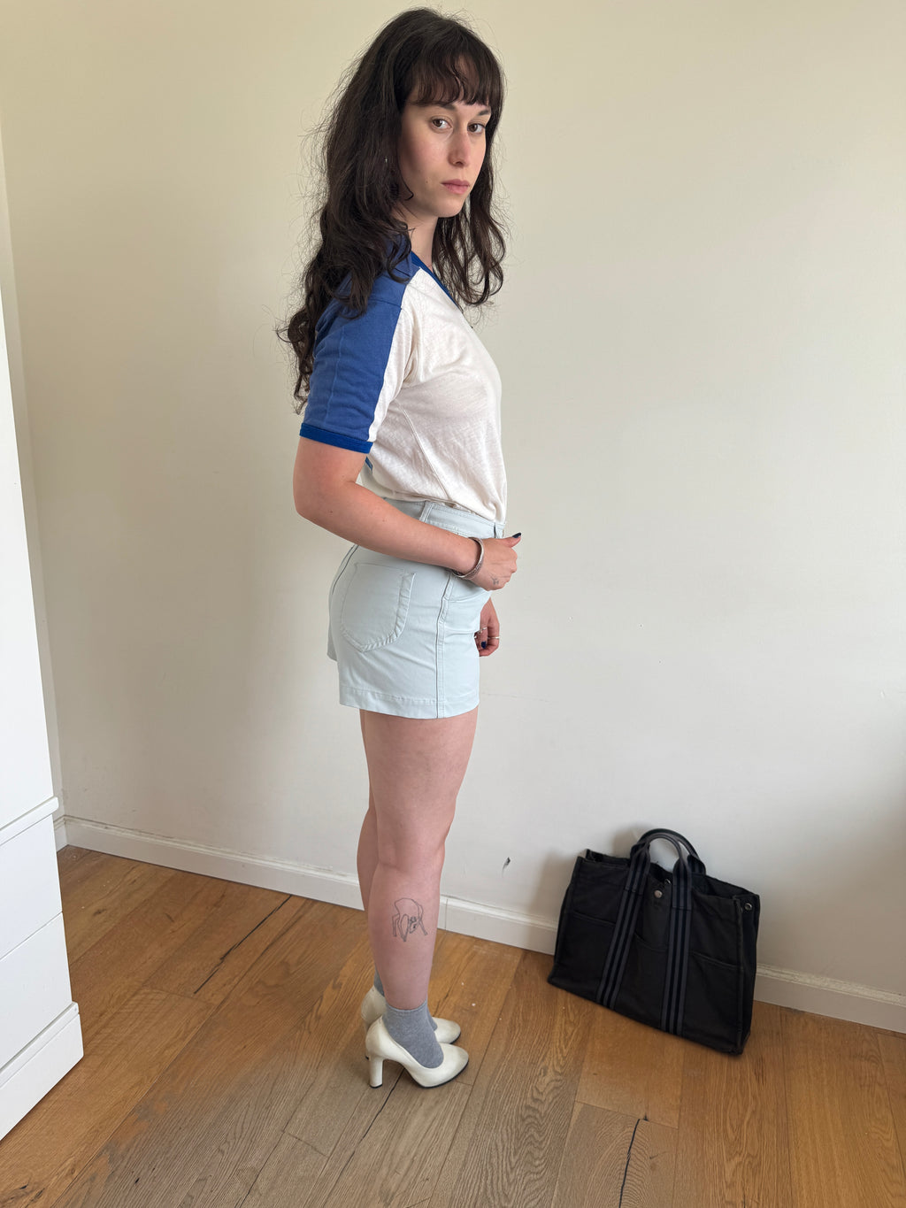 Maison Margiela 1 Light Blue Stretch Shorts