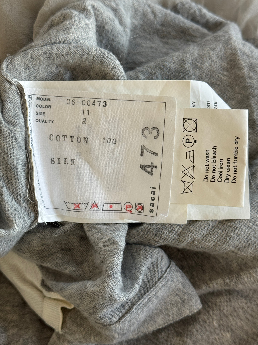 Sacai Asymmetric Silk Detailed Cardigan