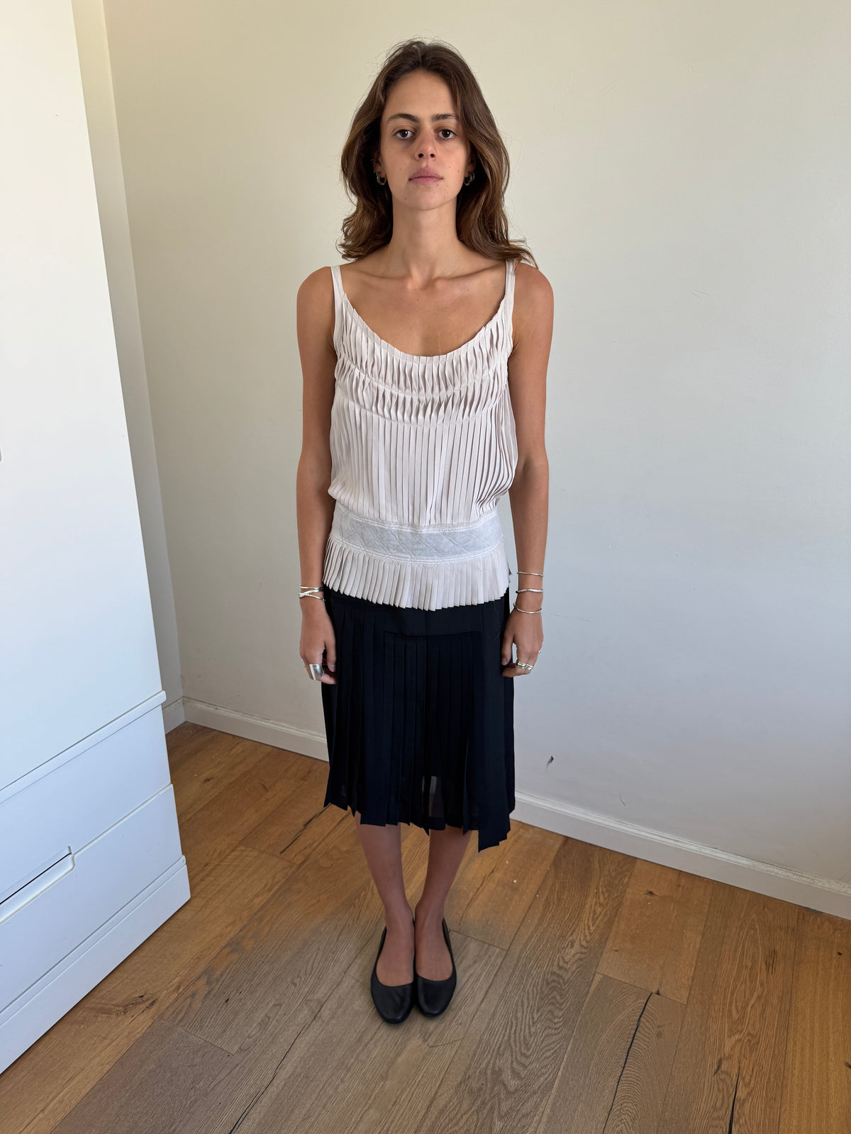 Fendi Silk Pleated Camisole