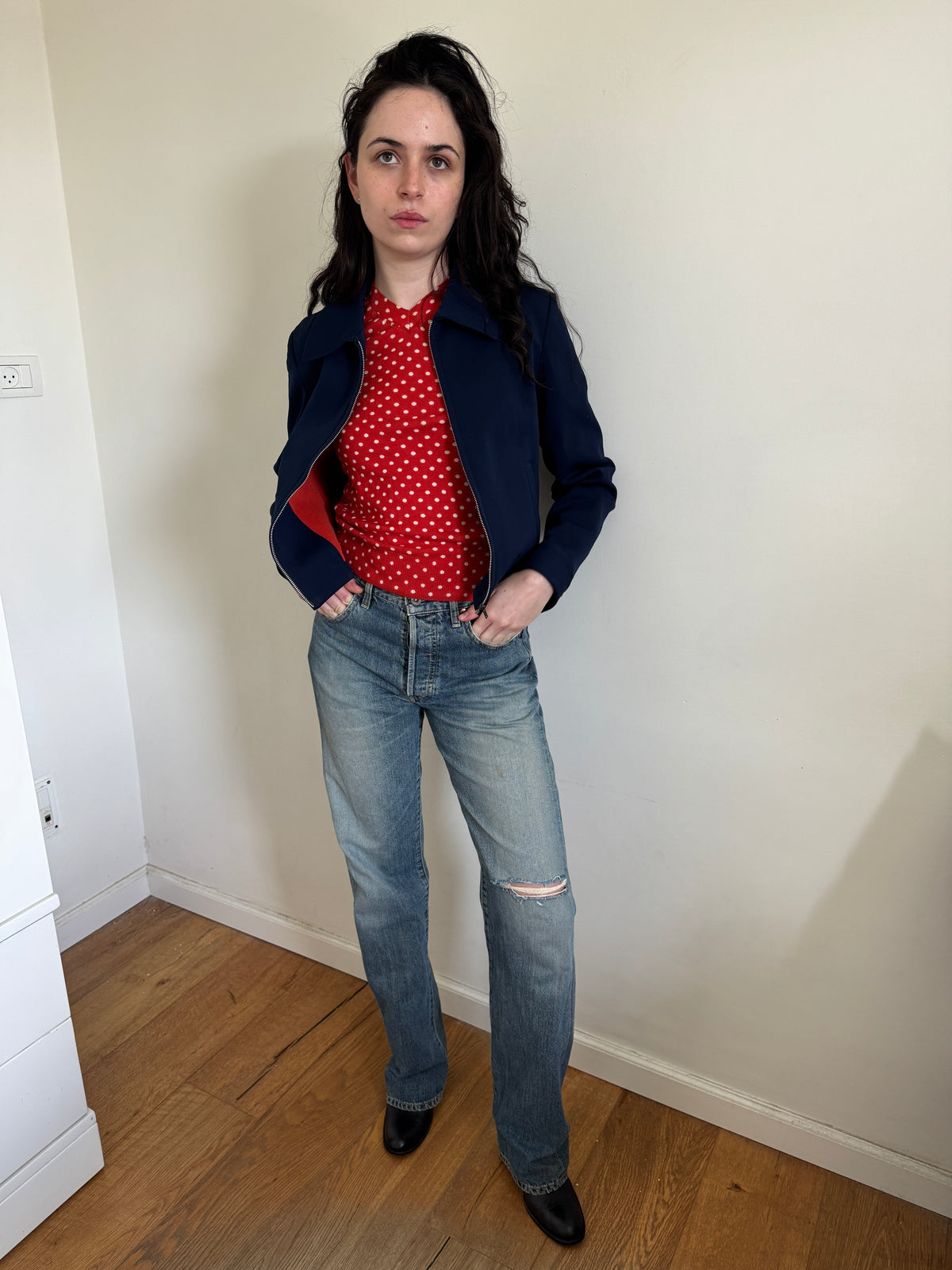 Tricot CDG 1996 Blue Cropped Jacket