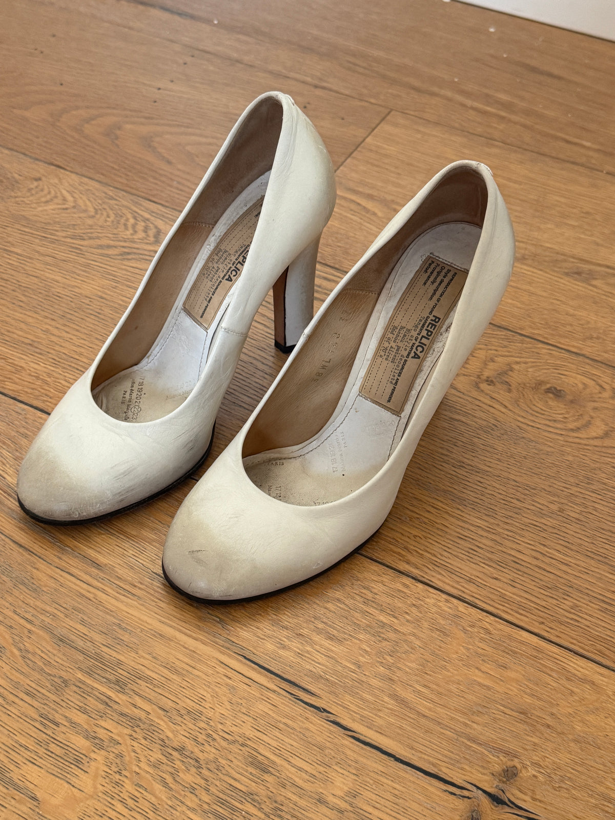 Maison Margiela “Replica” 22 White “Worn” Heels