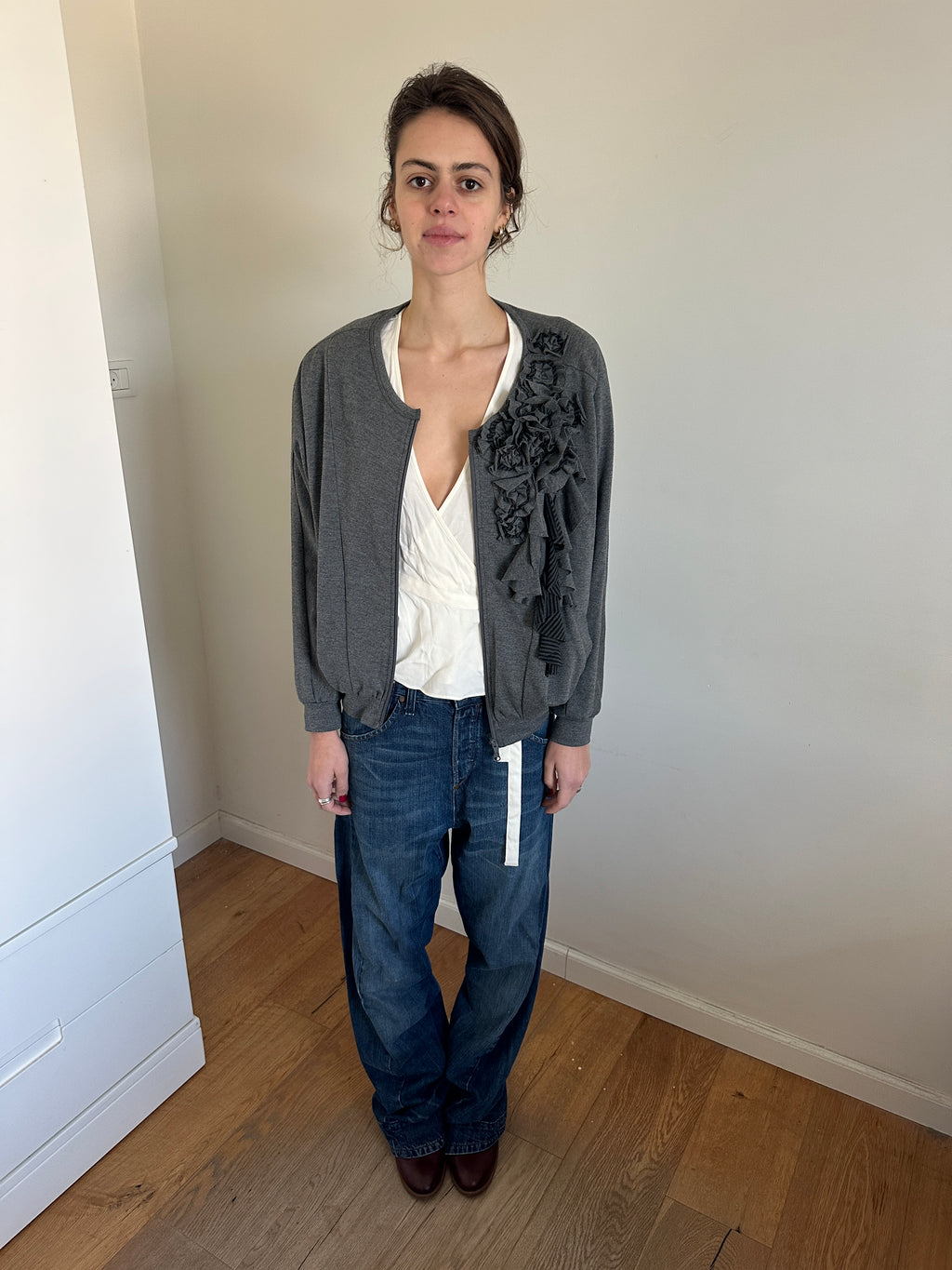 Atsuro Tayama Ruffle Zip Up