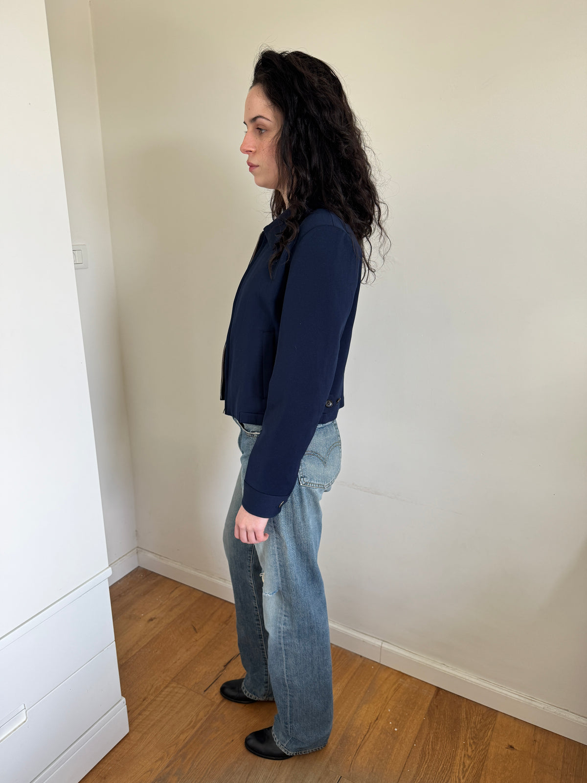 Tricot CDG 1996 Blue Cropped Jacket
