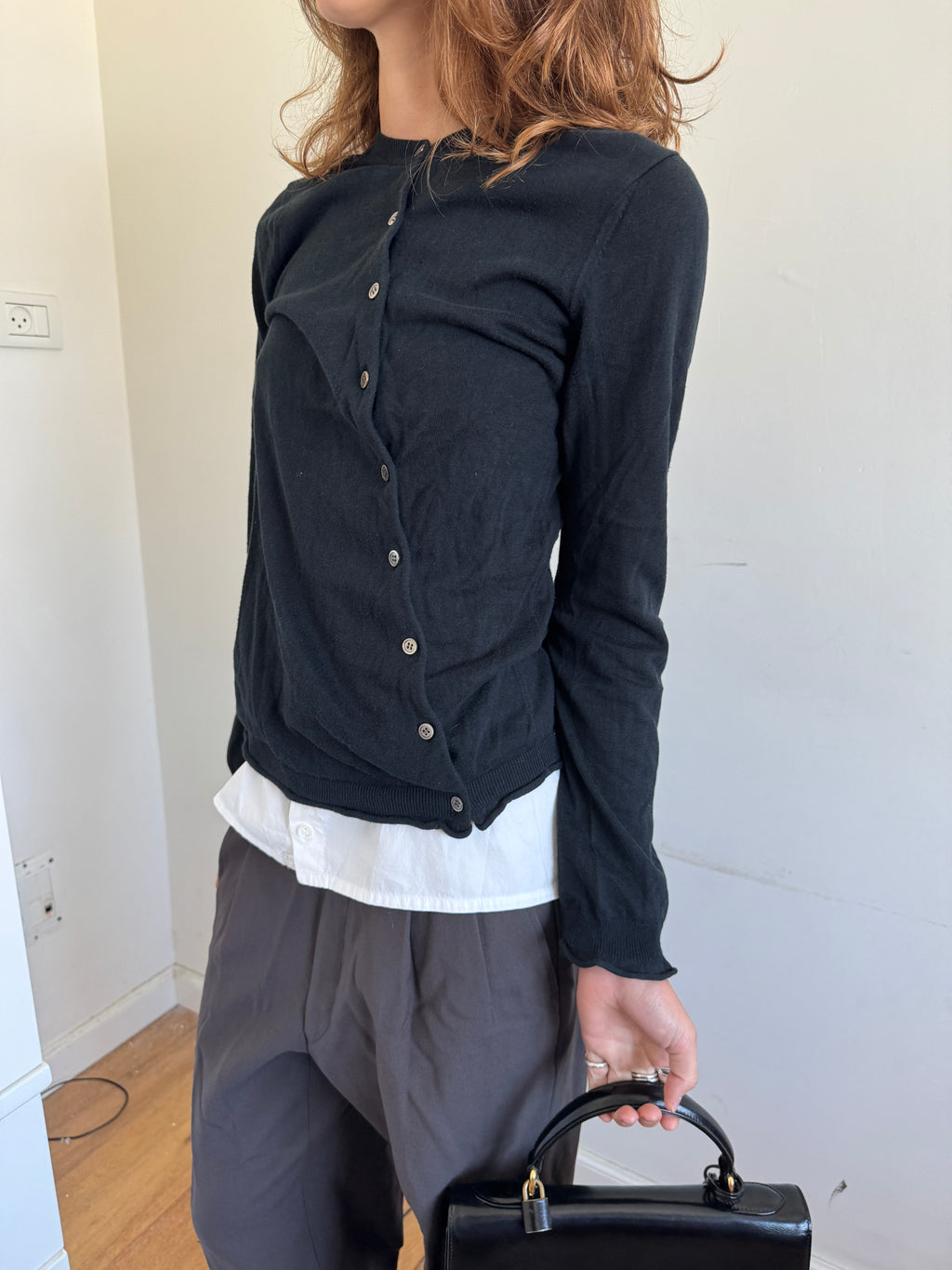 Atsuro Tayama Asymmetric From And Back Button Cardigan