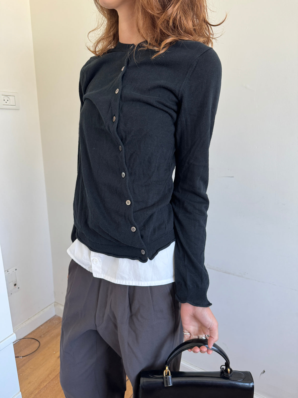 Atsuro Tayama Asymmetric From And Back Button Cardigan