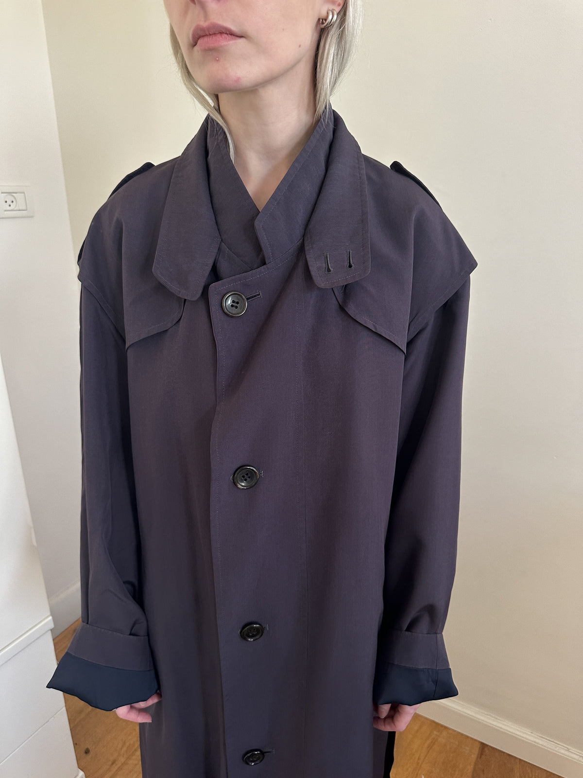 Lanvin Eggplant Trench Coat