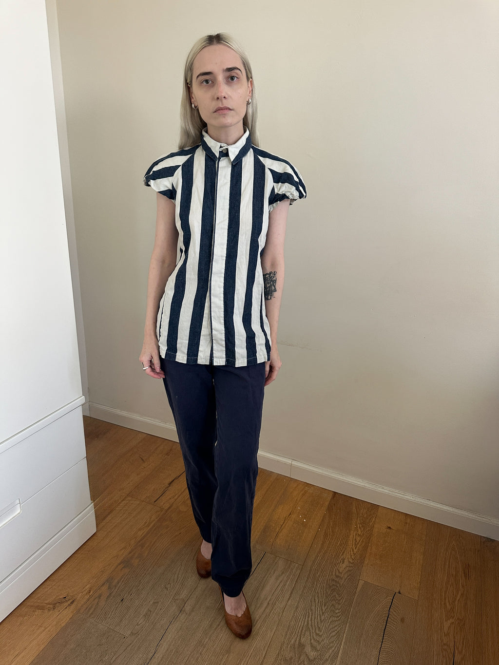 Issey Miyake Striped Puff Shirt
