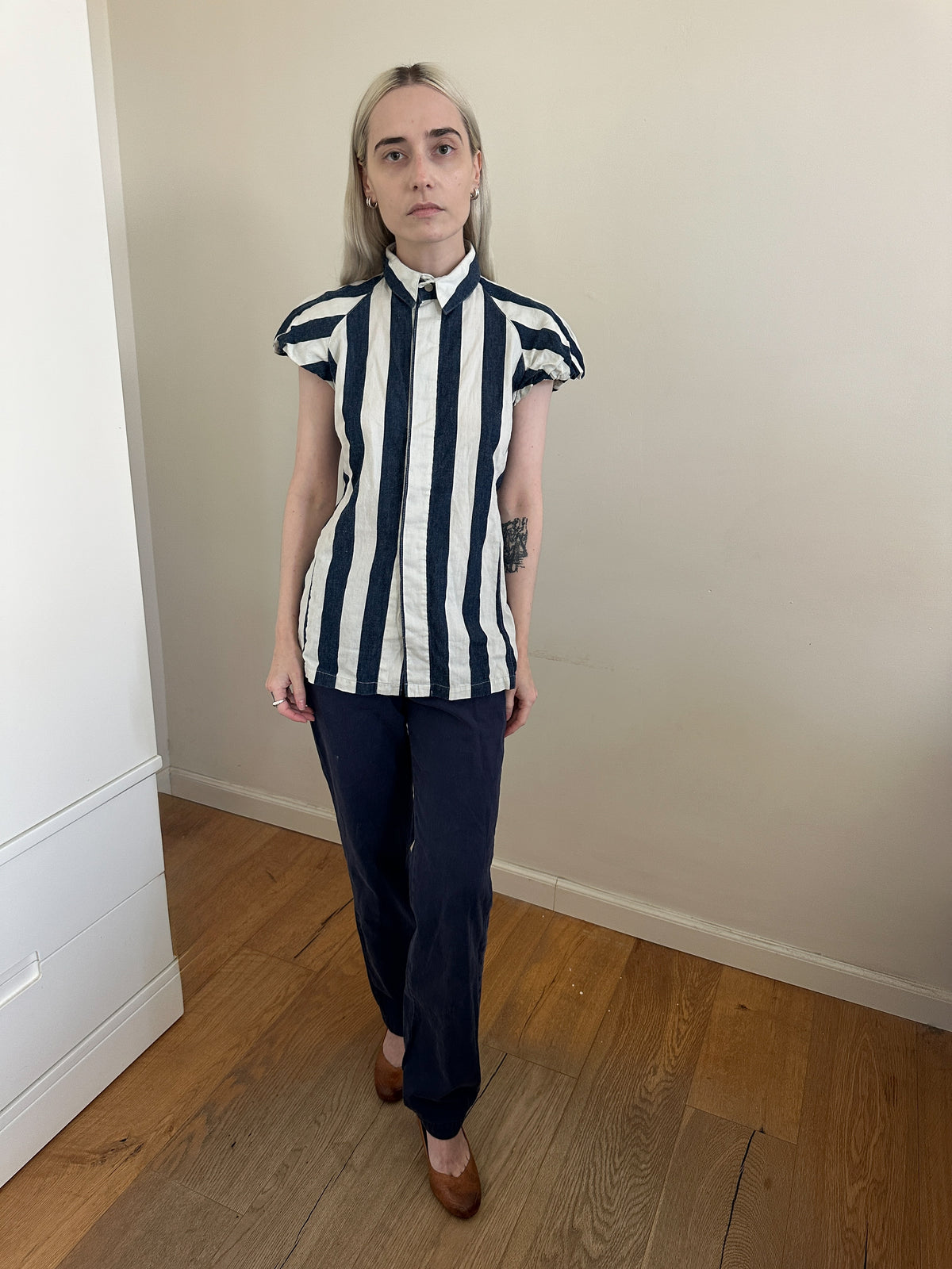 Issey Miyake Striped Puff Shirt