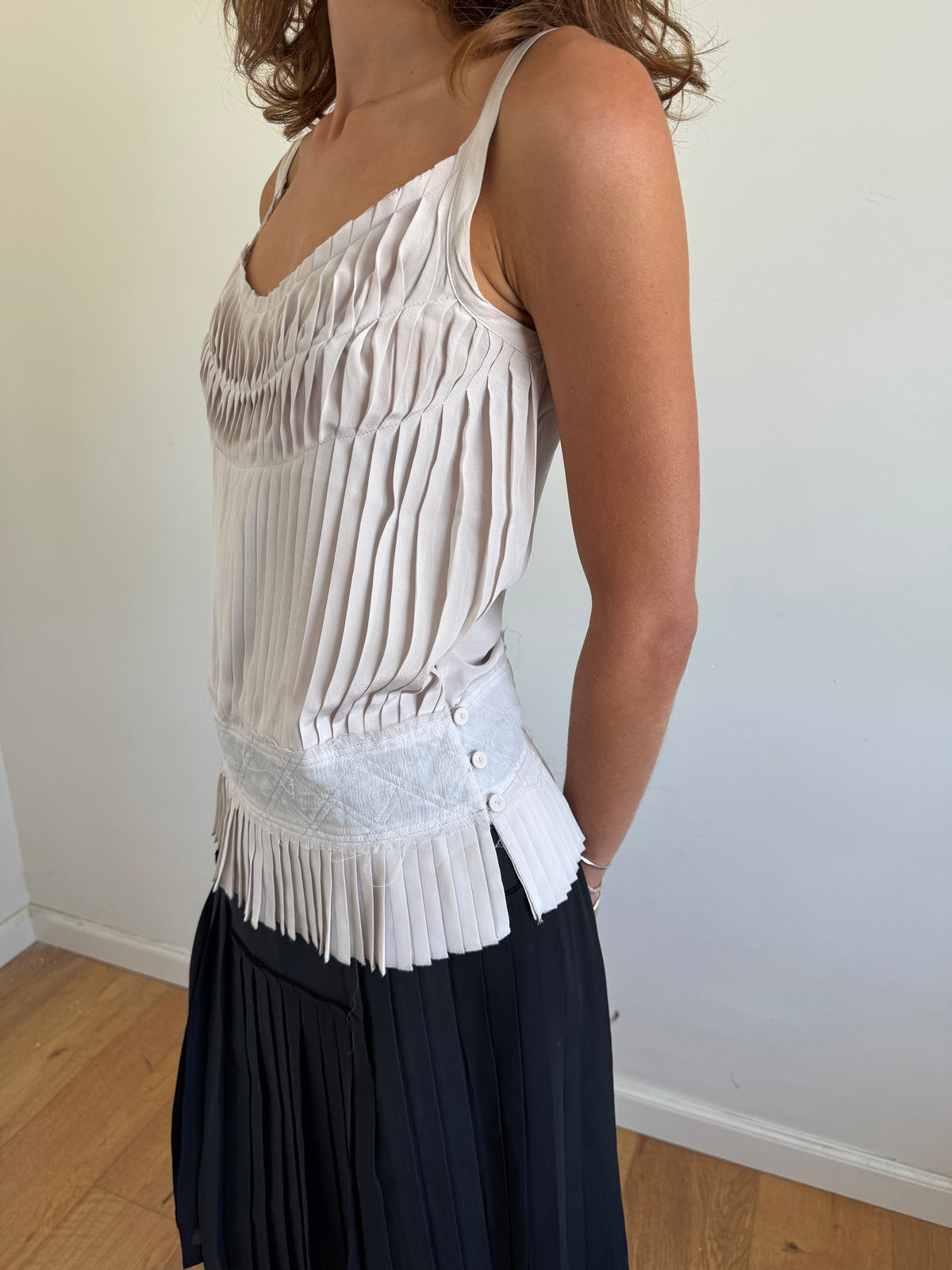 Fendi Silk Pleated Camisole