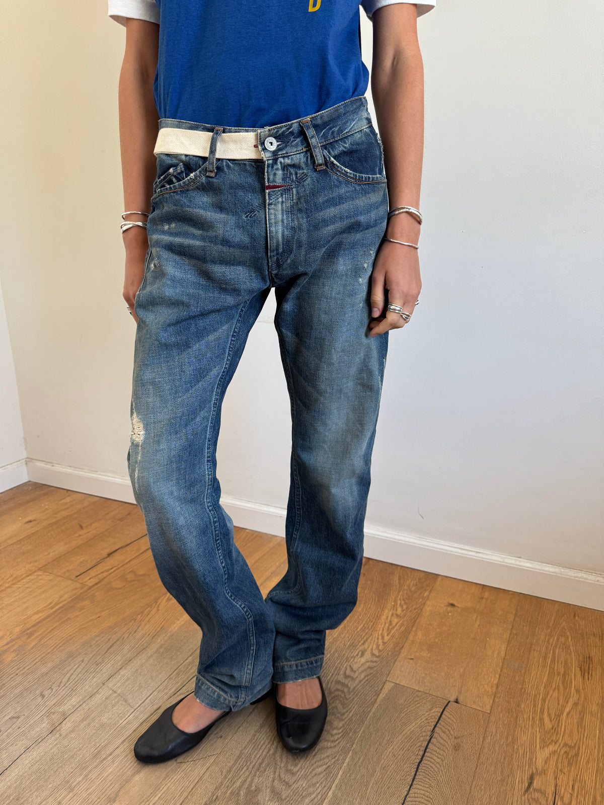 Marithe + Francois Girbaud Belted Selvedge Jeans