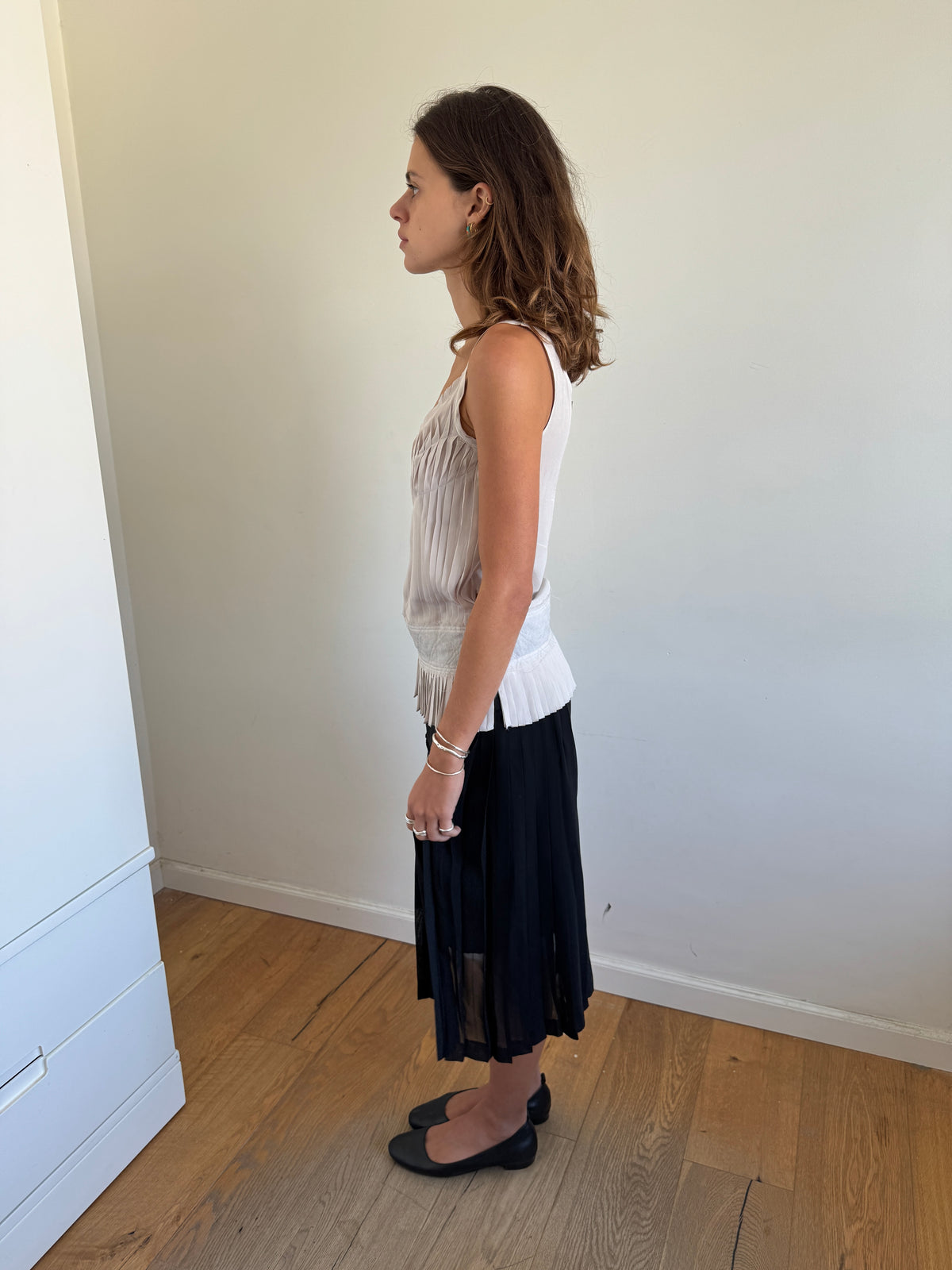 Fendi Silk Pleated Camisole