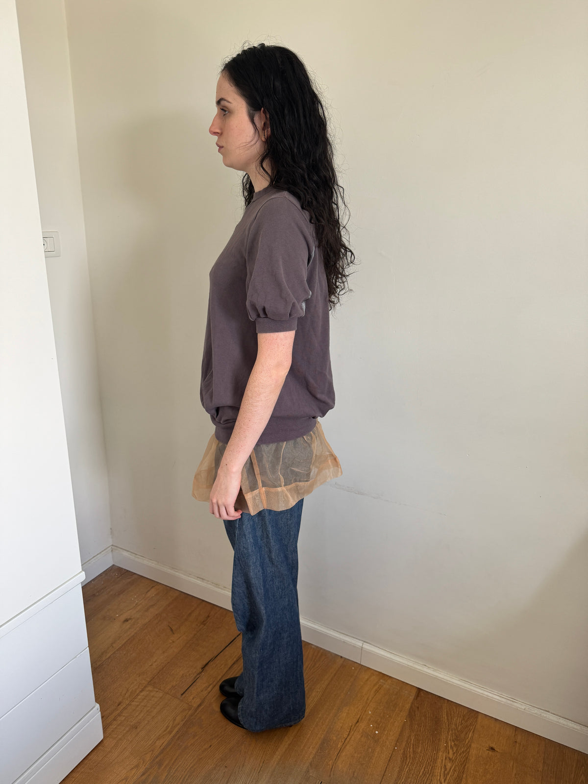Undercover Undercovirsm Purple Pullover With Tulle Flared Ends