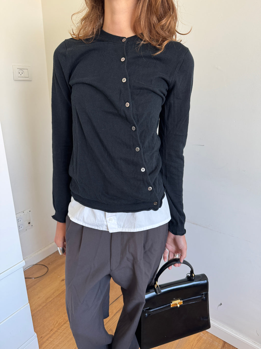 Atsuro Tayama Asymmetric From And Back Button Cardigan