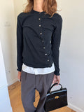 Atsuro Tayama Asymmetric From And Back Button Cardigan